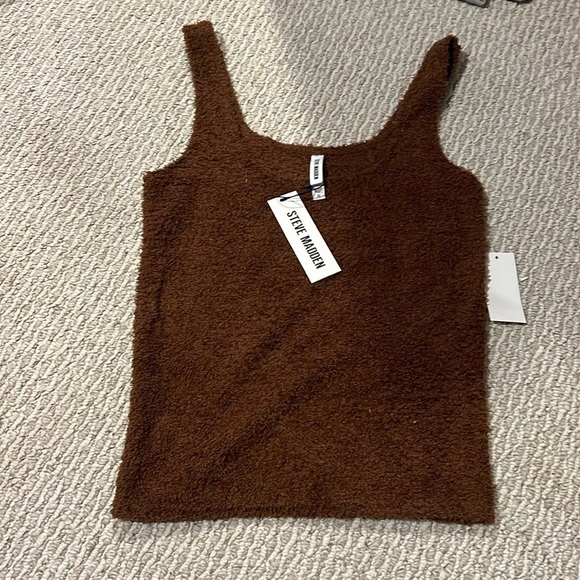 Steve Madden Tops - - Steve Madden brown sweater tank